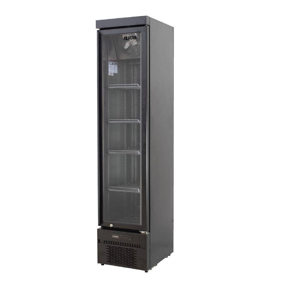 POLARCAB - Black Upright freezer-Slim Line - 165L