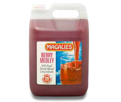 Magalies 5 litre Berry Medley 12% 1+4 fruit drink concentrate.