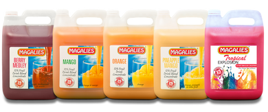 Magalies 5 litre fruit drink concentrate BUNDLE OF 5