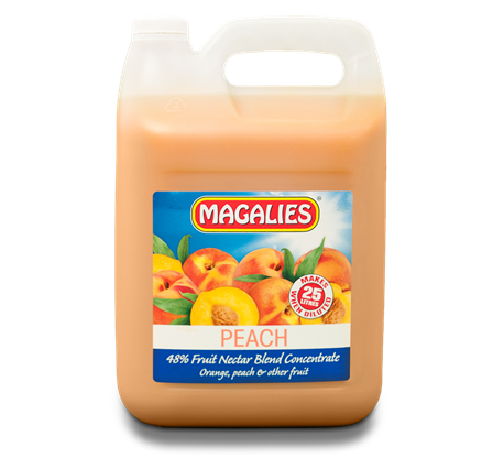 Magalies 5 litre Peach 48% 1+4 fruit nectar concentrate